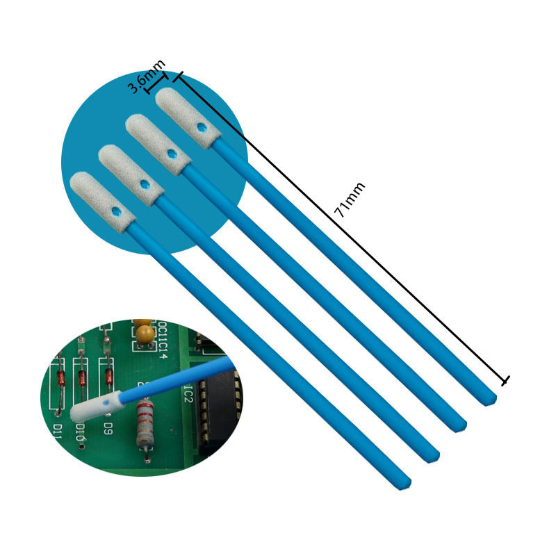 742 Lint Free Blue Handle 3.6mm Precision Sponge Swab Electronics Cleaning Foam Tip Detailing Swab for Cleanroom