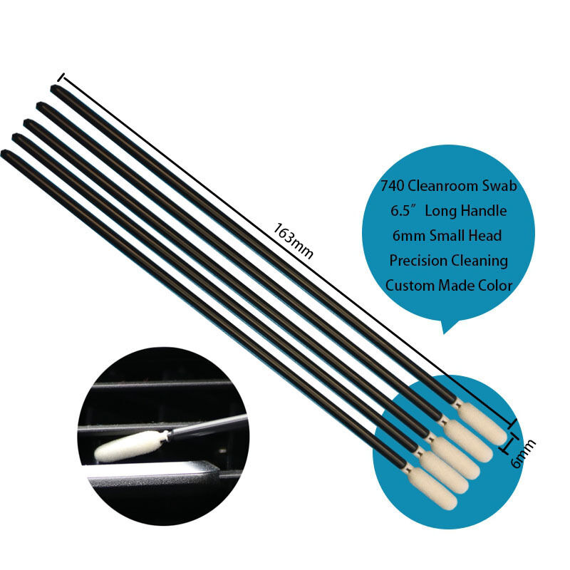 TX740 Lint Free 6.5" Extra Long Handle Precision Sponge Detailing Swab Printer Cleaning Foam Swab for Car Cleaning