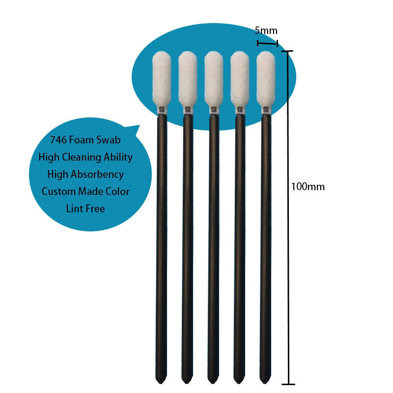 TX746 Lint Free Black Handle Automotive Cleaning Swab Sponge Detailing Swab Precision Foam Swab for Car Cleaning