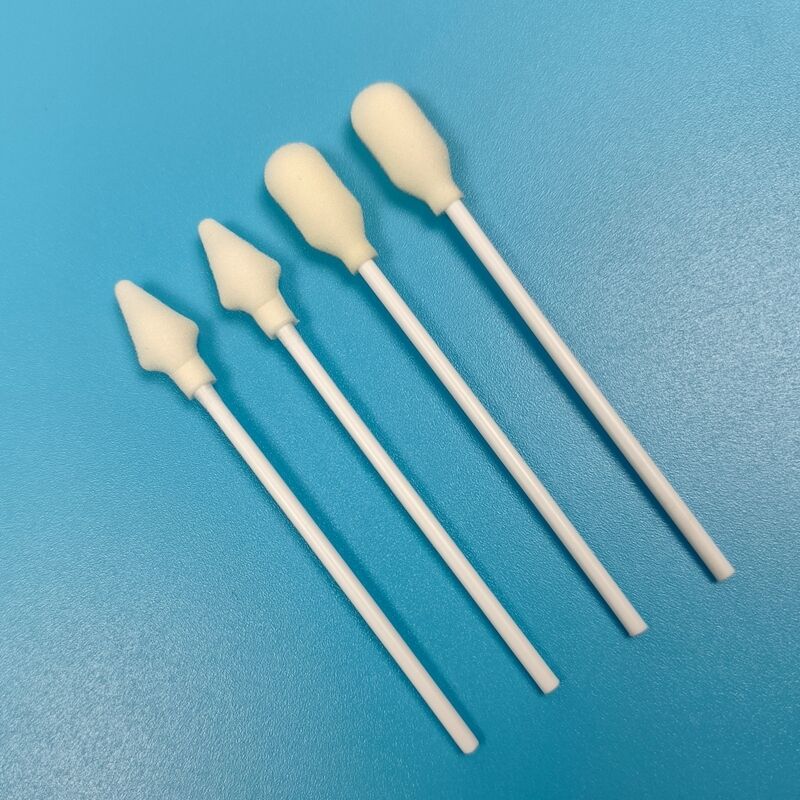 Disposable White PP Stick High Absorbency Foam Cover Cotton Head Sponge Swab Medical FArrow Tip Foam Swab for Laboratory