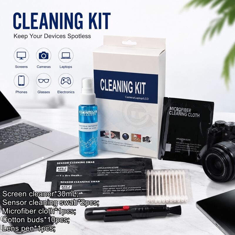 5-in-1 Professional Cleaning Kit for Camera Lens & Sensor – High Cleaning Ability with Micro Swabs, Cloth, Liquid & Sensor Swab