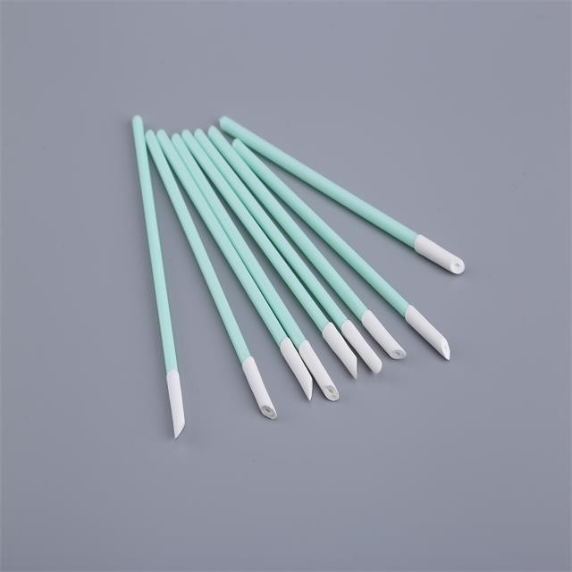 High Absorbency Cleanroom Foam Swabs , Lint Free Cleaning Swabs Flexible Beveled Head