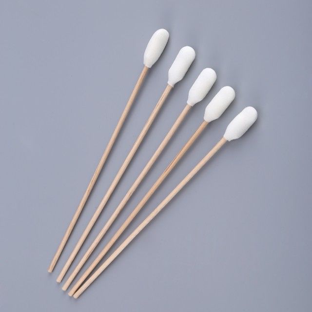 Dual-Protection Surface-Safe Swab: Wood Stick with Foam-Encased Cotton Core for Scratch-Free Industrial Cleaning