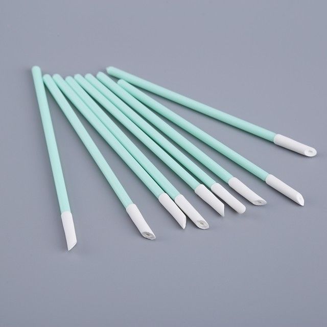 Powder Free Industrial Cotton Swabs with Beveled PU Head for Good Wear Resistance in Cleanroom Applications