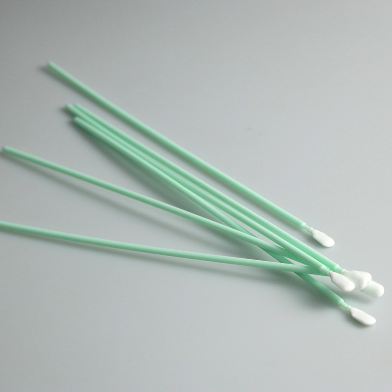 China Supplier Extra Long Handle Cleanroom Lint Free Round Dacron Tip Polyester Swab