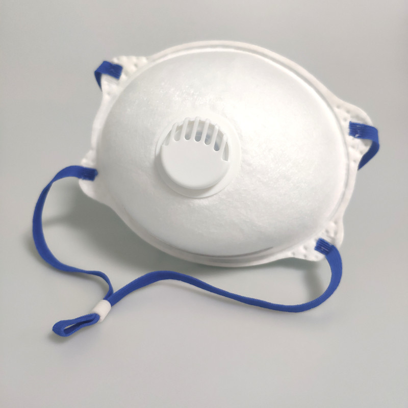 Head-Mounted Cup Shape Protective Face Mask With Breathing Valve