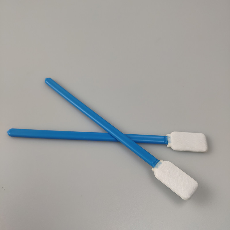 Square Flat Head 125mm Lint Free Dacron Swabs With PP Stick