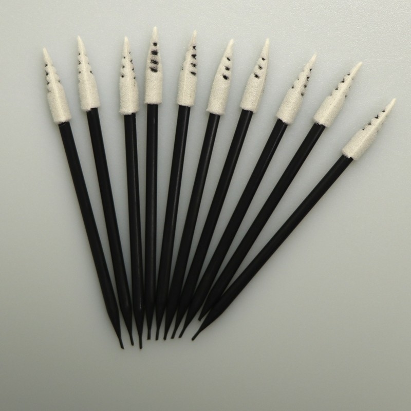 Lint Free Spiral Pointed Foam Tip Swabs Applicators 76mm Length