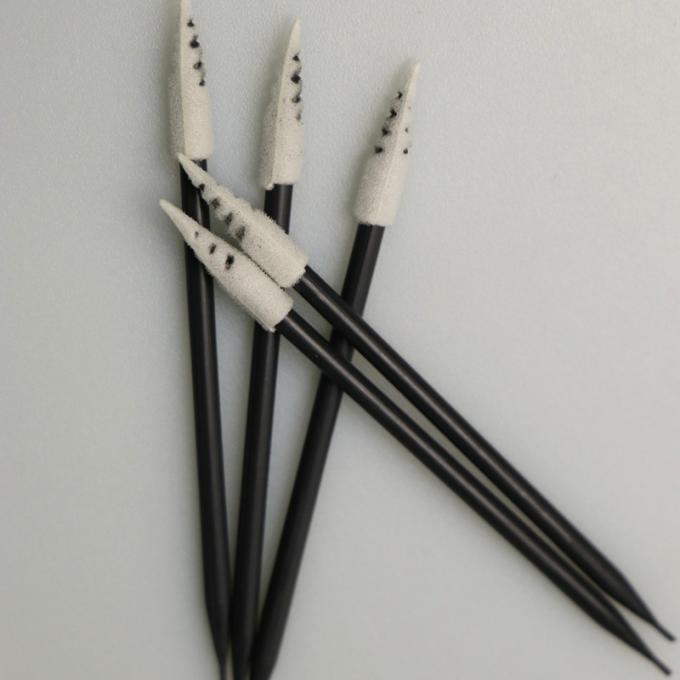 Thermal Bonded Black Cotton Swabs Spiral Head Cleanroom Foam Swabs